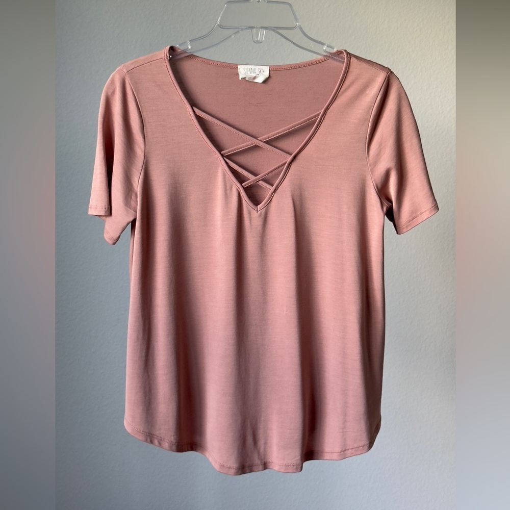 Siena Sky Women's Pink V-Neck Top, size S